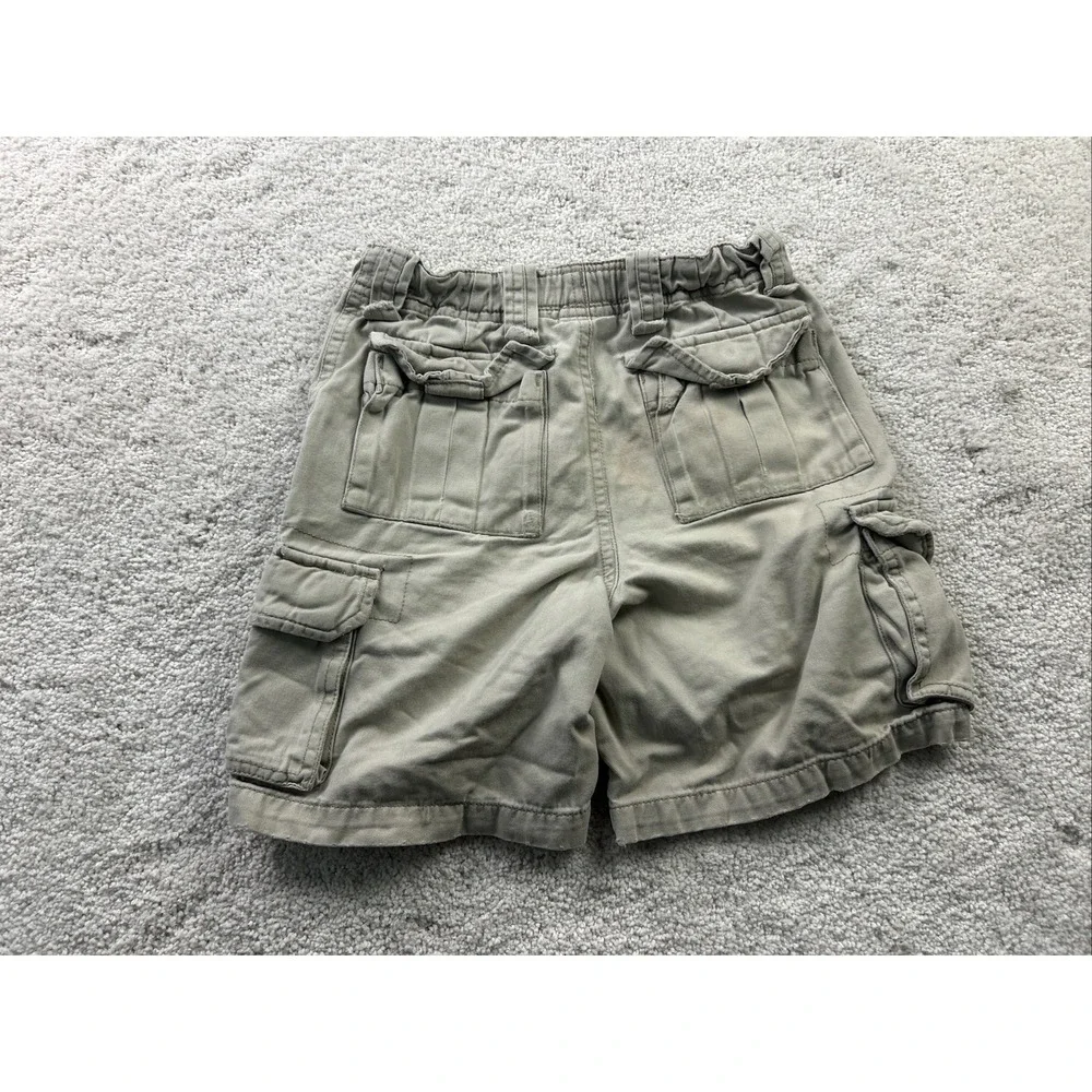 Boy's Faded Glory Khaki Tan Cargo Shorts Sz 4 Flap‎ Pockets